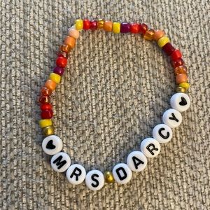 Y2k Pride and Prejudice beaded letter MRS Darcy be beaded  bracelet